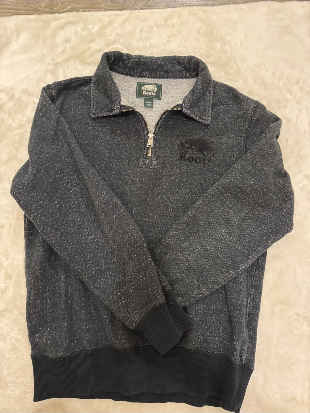 Roots Charcoal Heather Half-Zip Sweater